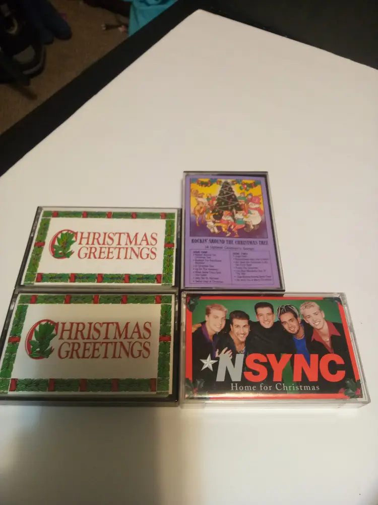 4 Christmas Music Cassette Tapes.