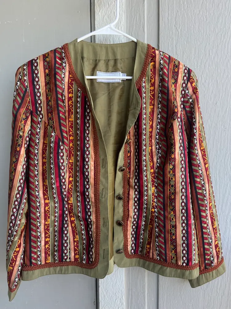 Vintage Howard Wolf Colorful Jacket Light Weight Button Down Size 12