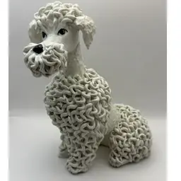 Vintage Large Italian Spaghetti Pottery  French Poodle Dog