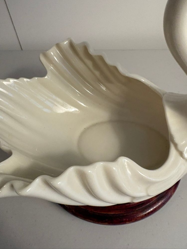 Vintage Lenox Swan Candy Dish Decor Bowl Old Mark USA Cream White