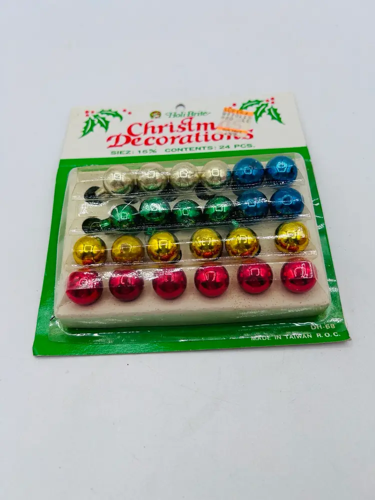 Vintage Holi Brite Miniature Balls Christmas Tree Decorations NIB
