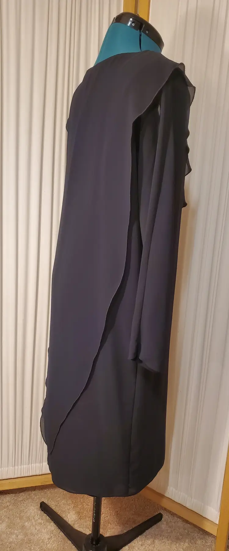 Vintage Ann Hobbs for Cattiva Black Chiffon Dress - Circa 1980's