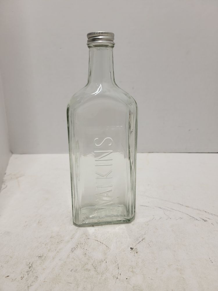 Antique Medicine Bottle Watkins Trial Mark Clear Glass Embossed apothecary