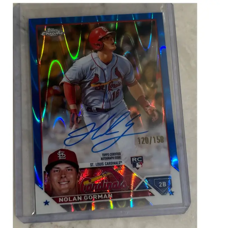 Nolan Gorman St Louis Cardinals RC 2023 Bluewave Auto /150