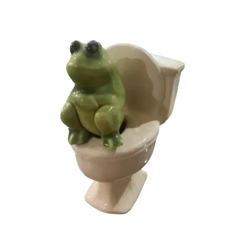 Mini Frog On Toilet