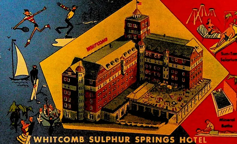 Whitcomb Sulphur Springs Hotel St Joseph Michigan Postcard