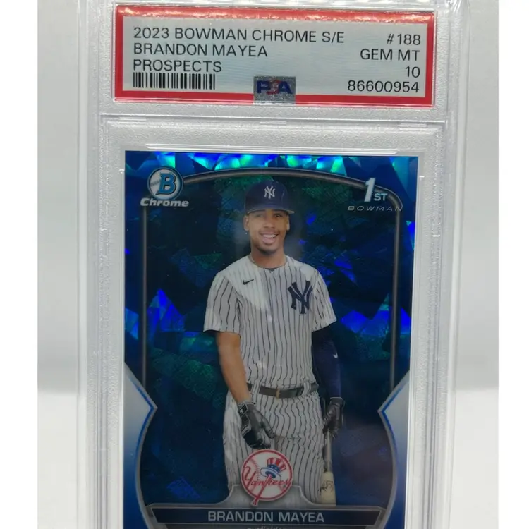 4. Brandon Mayea 2023 Bowman Chrome Sapphire 1st PSA 10 New York Yankees
