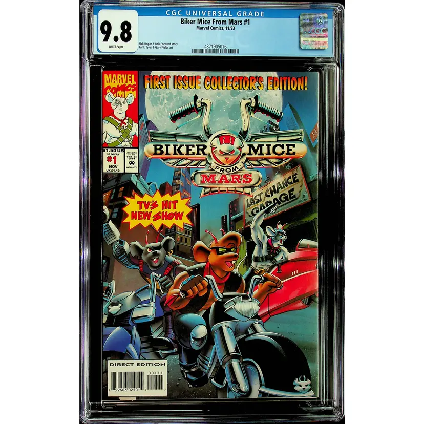 Biker Mice From Mars #1 (Nov 1993, Marvel) - CGC 9.8 - Cert#4371905016
