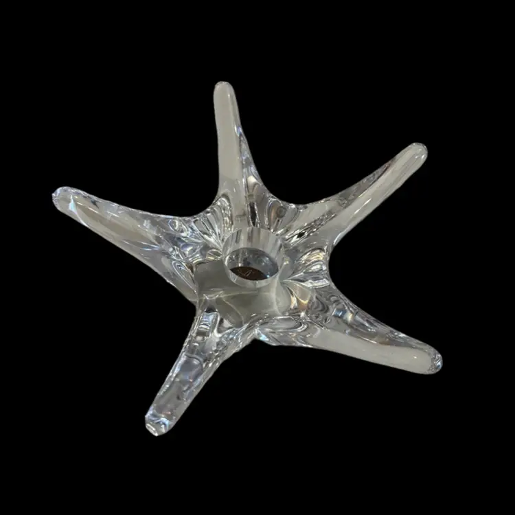 *Rare Find* Daum France Crystal Stars/Candle Holder (vintage 1970s) ~ Signed