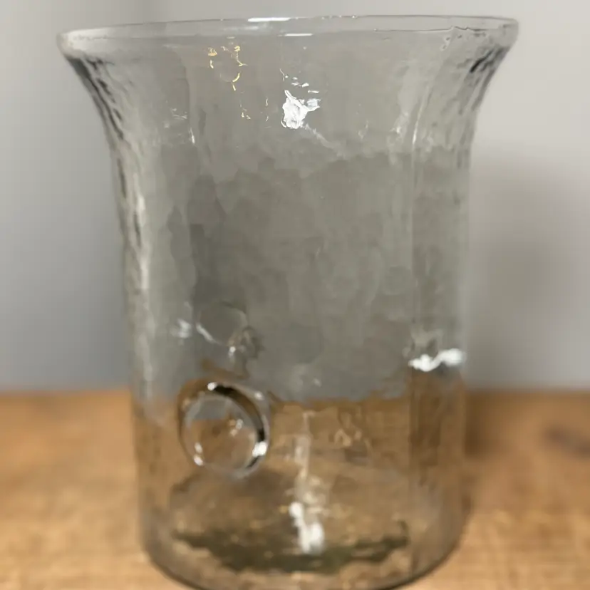 Hammered Glass Hurricane Vase