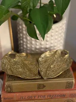 Vintage Brass Leaf Trinkets Dishes