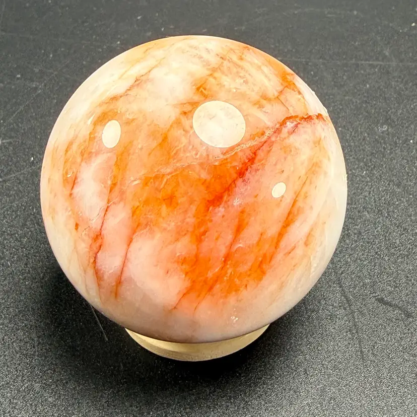 Natural Fire Quartz Sphere Rainbows Stone Orb Crystal Healing 55.4mm 234g
