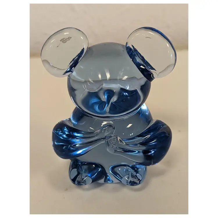 Blue Glass Koala Bear Figural Figurine Commemorative Fine Art Gallery blown