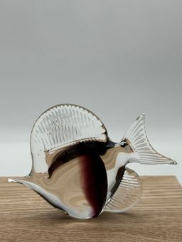 Amythest and Clear Art Glass Fish