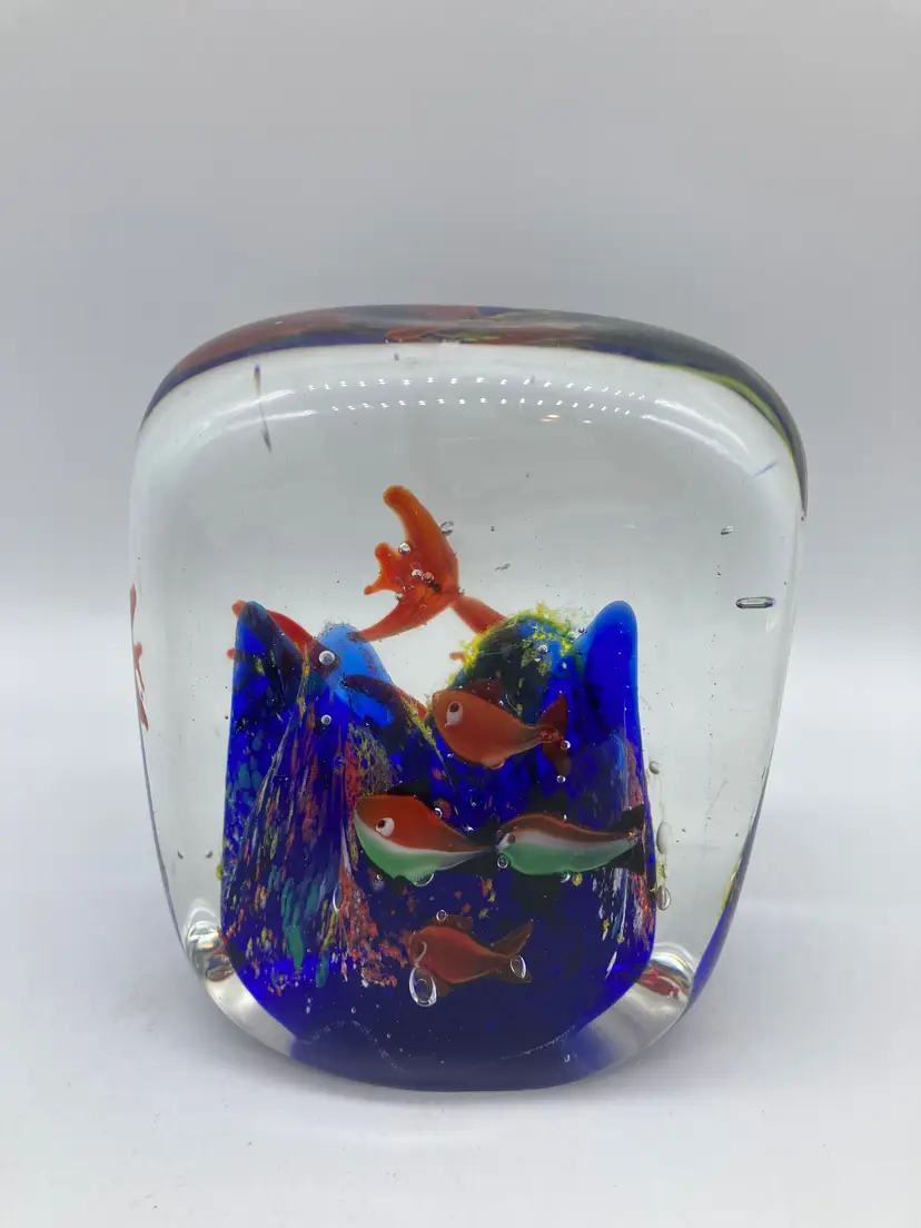 Fish Tank Glass Paperweight