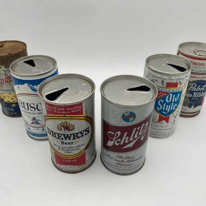 Collectible Beer Can Bundle - Vintage Mixed Brand Six Pack #3