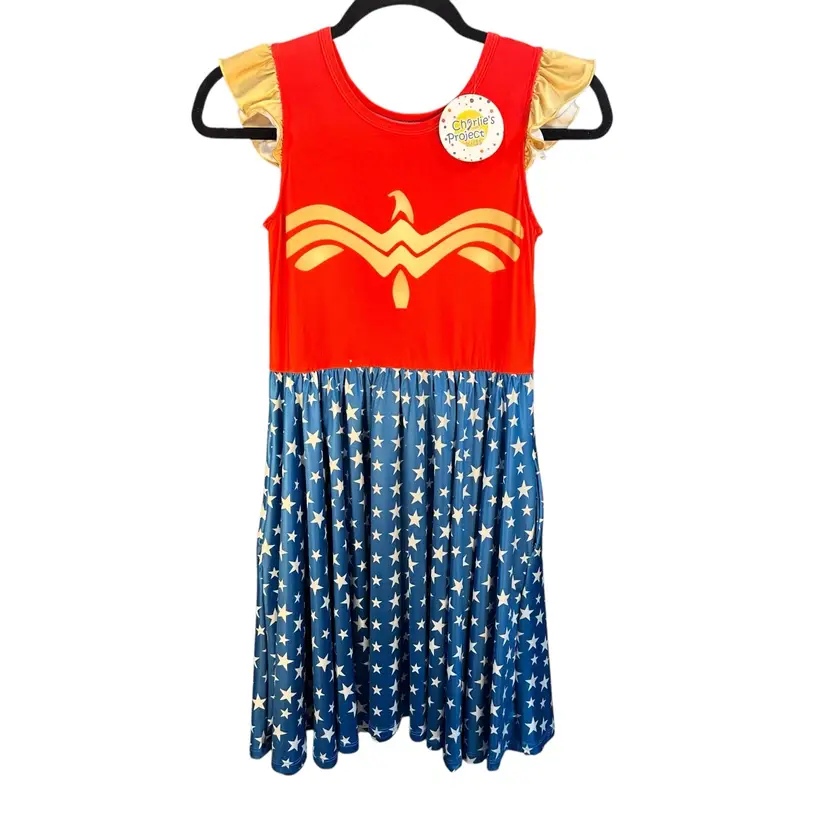 Twirl Dress Wonder Girl Super Hero Woman Red Blue New Size 12/14 Youth