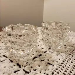 Vintage TIFFANY & Co. Crystal Pinecone Pillar Candle Holders