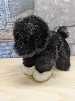 Mary Meyer Plush Puppy Dog Black White paws Stuffed Animal Toy 1998 EUC Rare Vtg