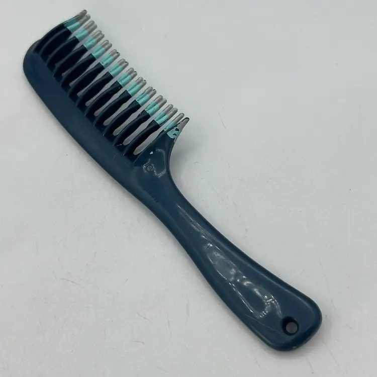 Vintage Color Dip Unbreakable Detangler Comb Green Blue Gray 8.5" Taiwan