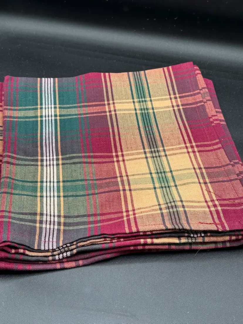 DII® Autumn Spice Plaid Dinner Napkins Set Of 4 NEW