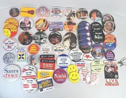 80s 90s Walmart Promo Pin Lot 50+ Music Country Rock Garth Brooks Beatles Hanson
