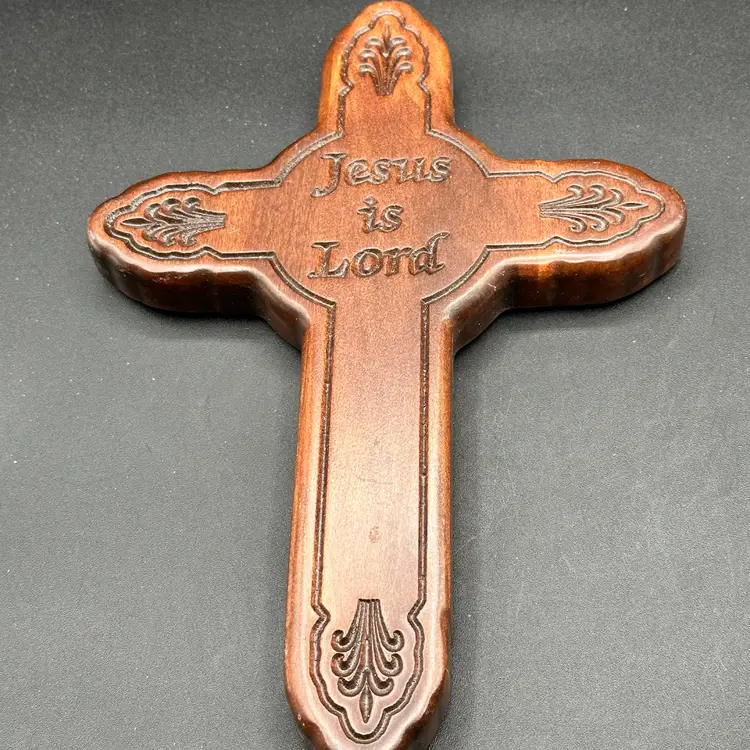 Wooden Jesus Is Lord Cross