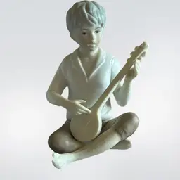 Vintage Figurine Boy Playing Mandolin