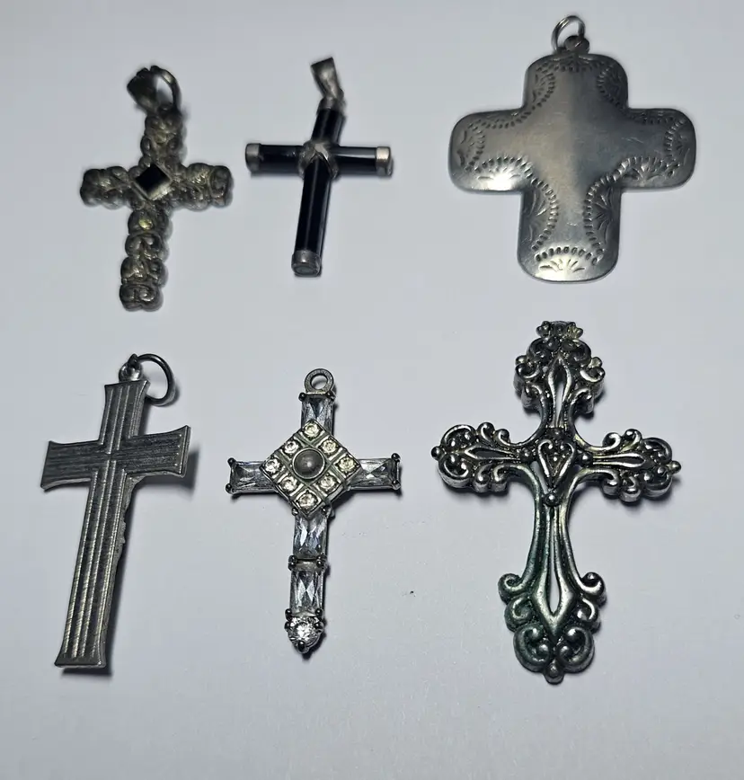 6 Cross Necklace Pendants - Very Cute