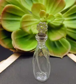 Rare Miniature Handblown Perfume Bottle with Threaded Stopper.