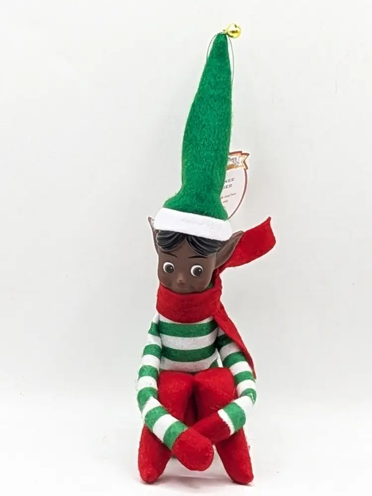 Mr Christmas Elf Knee Hugger Black African American 90th Anniversary Retro Style