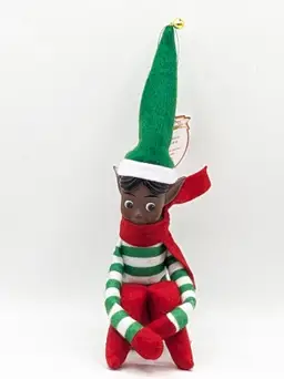 Mr Christmas Elf Knee Hugger Black African American 90th Anniversary Retro Style