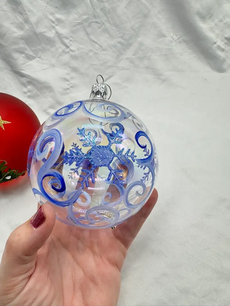 Lot Of 2 Glass Christmas Ornaments