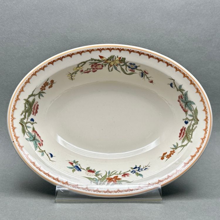 Vintage Syracuse China USA “Bombay” 3-HH Oval Restaurant Ware Vegetable Serving Bowl With Floral Border