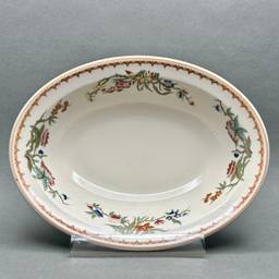 Vintage Syracuse China USA “Bombay” 3-HH Oval Restaurant Ware Vegetable Serving Bowl With Floral Border