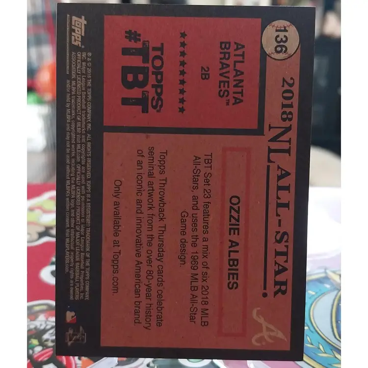 2018 Topps Throwback Thursday Set 23 1st All-Star Selection Ozzie Albies Rookie