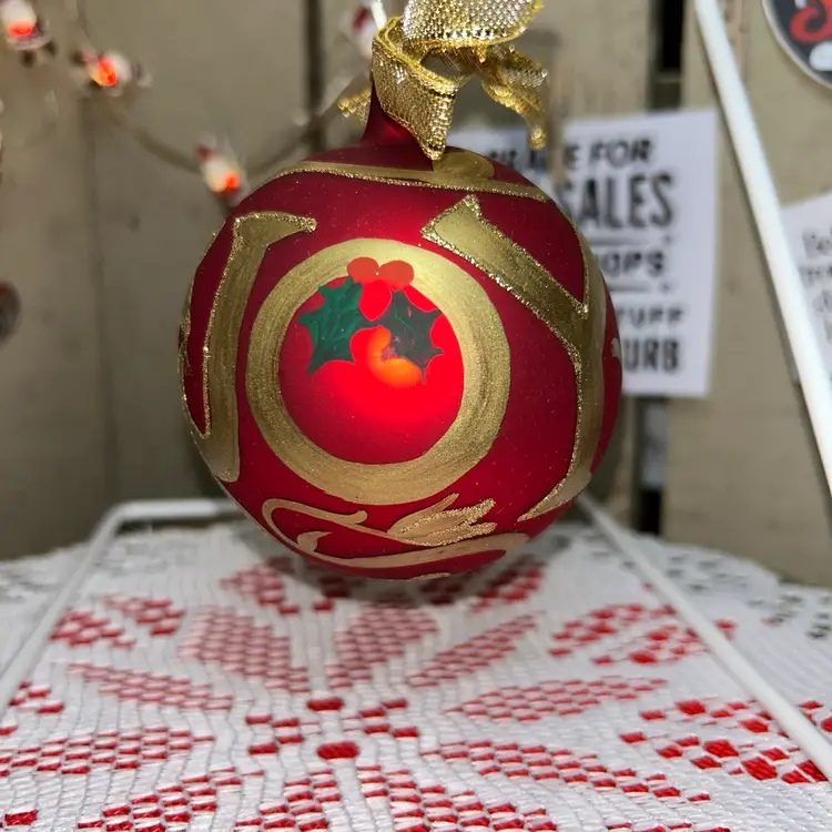 Vintage Hand Painted Christmas Ornament