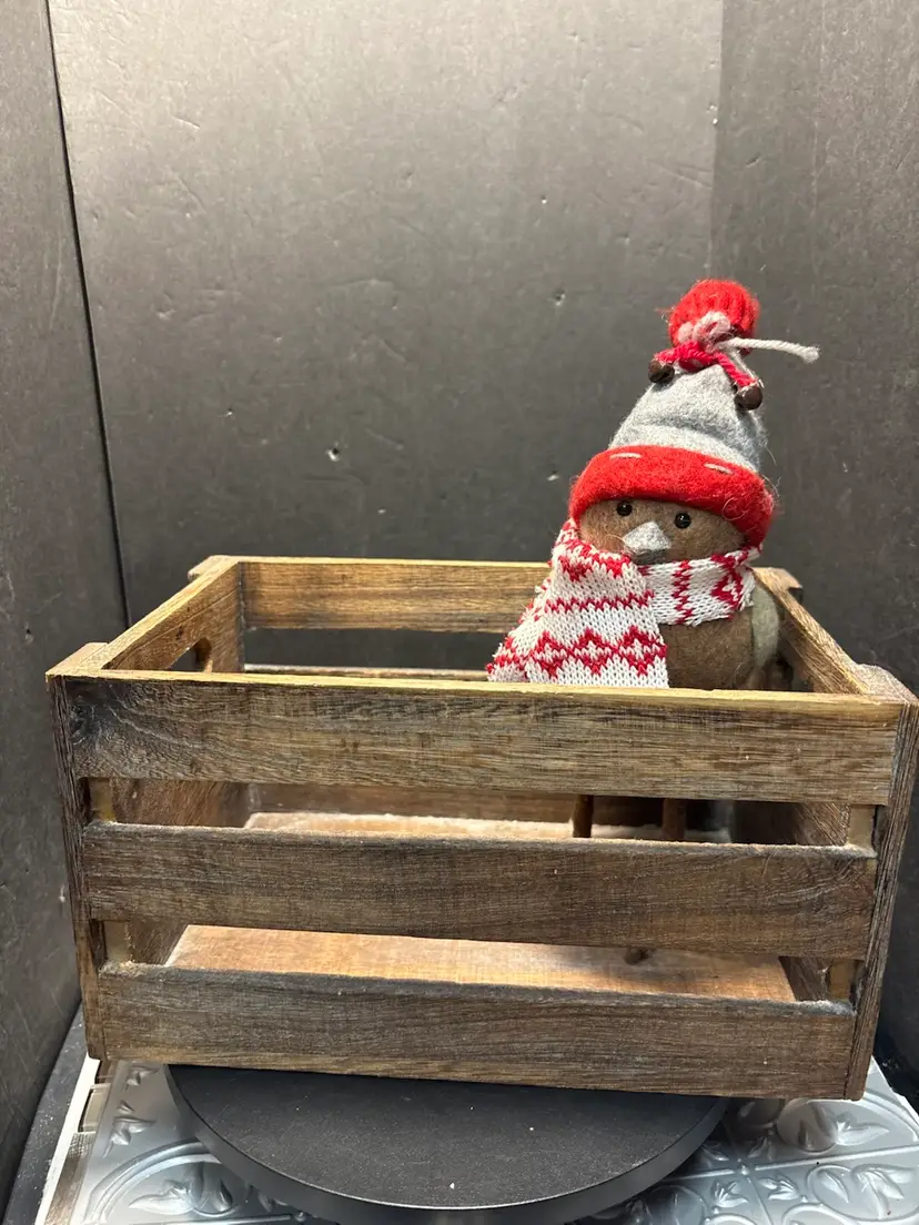 Vintage Reclaimed Barn-wood Small Decor Crate And A Target Bird