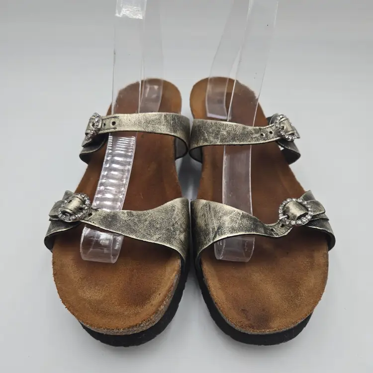 Naot Kate Metallic Sandals Women's Jewel Buckle Antique Gold Glam Bling 11