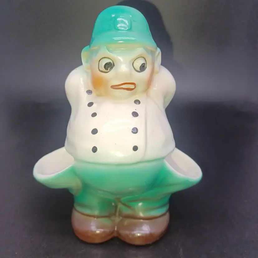 Vintage Policeman Holding A Baton Toothpick Holder Czechoslovakia