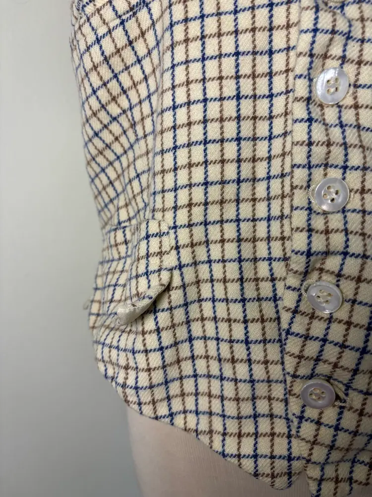 80s/90s adjustable plaid vest with pockets 