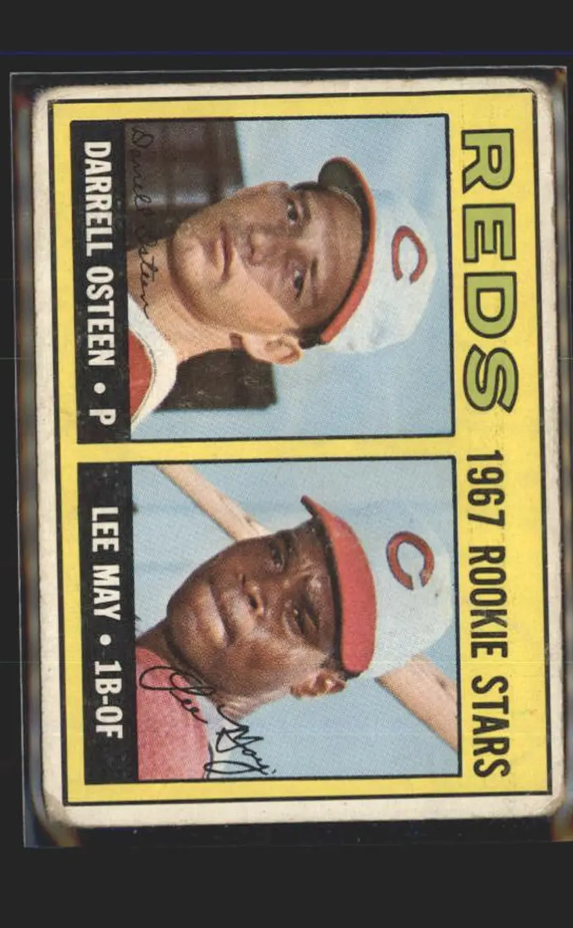 1967 Topps #222 Reds 1967 Rookie Stars (Darrell Osteen / Lee May) - (137) - Cincinnati Reds