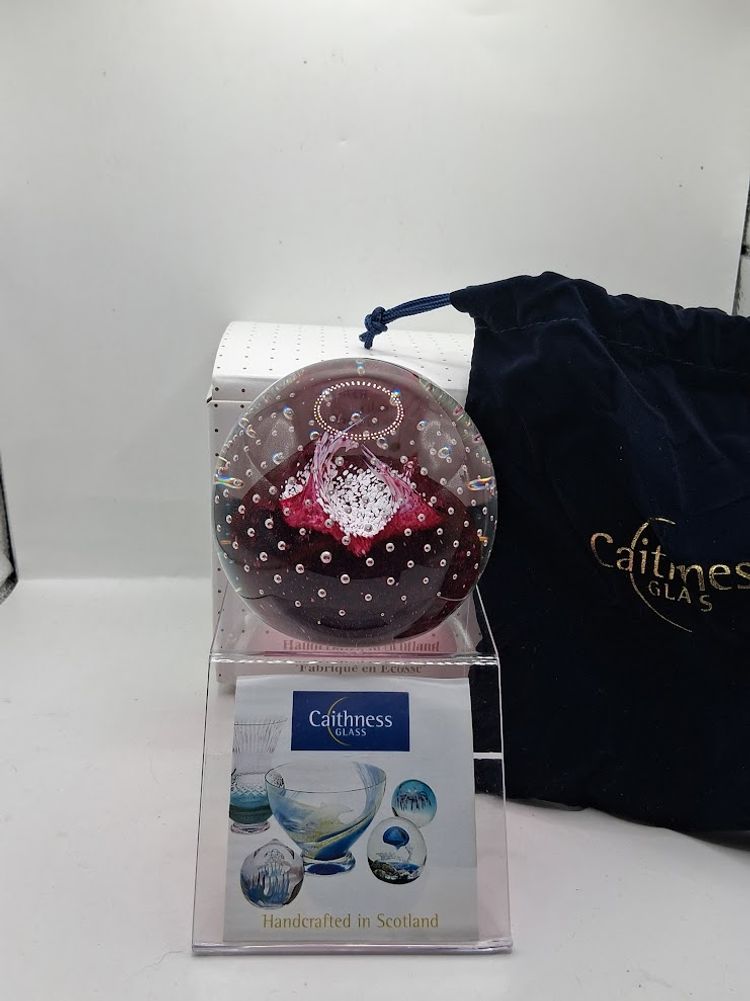 Caithness, Scotland NEW IN BOX, Cauldron-Ruby Paperweight