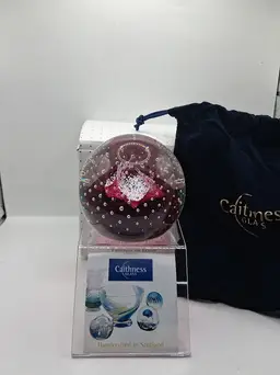 #01 Caithness, Scotland NEW IN BOX, Cauldron-Ruby Paperweight