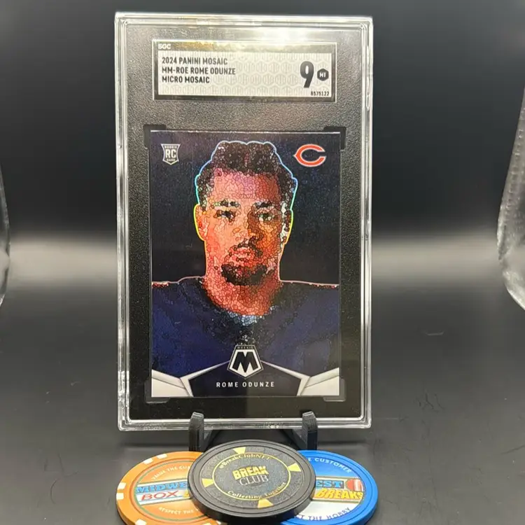 Rome Odunze Rc SGC 9 Micro Mosaic SSP Case Hit 2024 Mosaic Chicago Bears