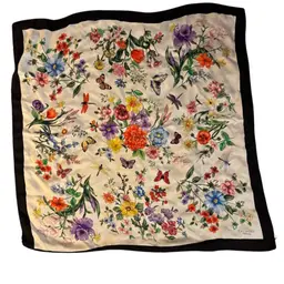 Talbots 100% Silk Dragonfly Butterfly Florals Scarf 34”