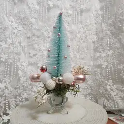 Teal and Pink Bottle Brush Tree Assemblage