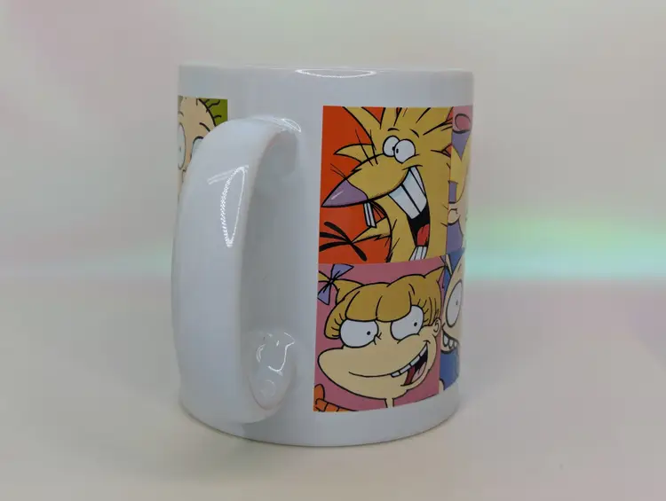 Nickelodeon Nicktoons 12oz Coffee Mug 2019 Viacom Rugrats, Hey Arnold, Ren & Stimpy, Angery Beavers, Rocko's Modern Life