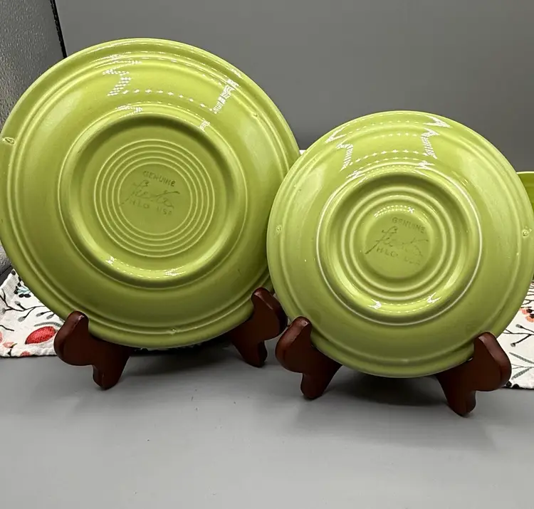 Retired Fiestaware Chartreuse 3-Piece Set - Teacup, Saucer, & 6" Dessert Plate