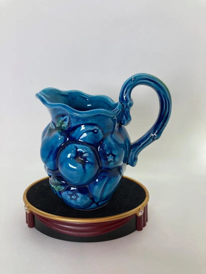 Vintage Inarco "Mood Indigo" Blue Creamer Raised Fruit Japan
